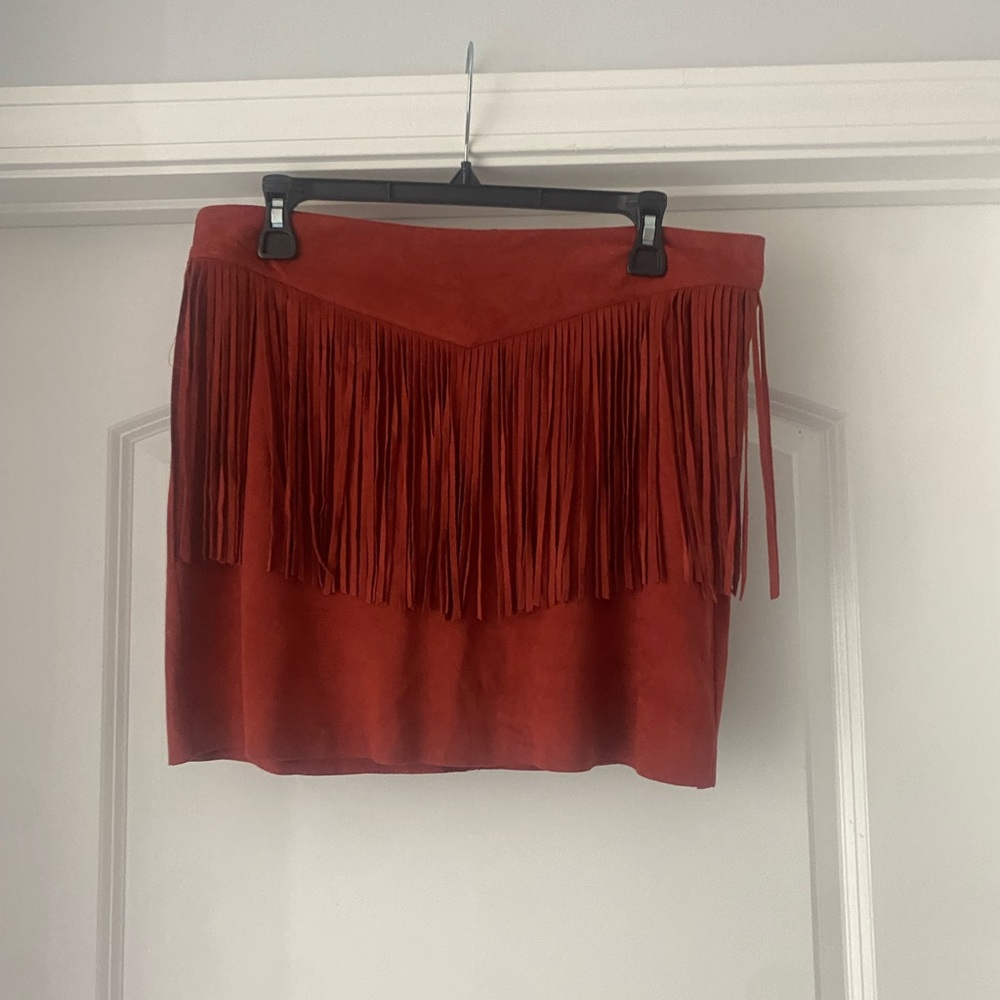 Forever 21 rusty red fringe skirt - country concert